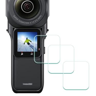 Imagem de ULBTER Protetor de tela para Insta360 ONE RS Edição 360 de 2,5 cm - Câmera 6K [Pacote com 3] Vidro Temperado LCD 0,3 mm Dureza 9H Antiarranhões Antiimpressão Digital Anti-Bolhas