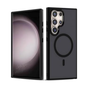 Imagem de Diffy Capa Carbon para Samsung Galaxy S24 Ultra | Magnética, Fosca, Fina e Leve, Anti Impacto, Botões Metálicos e Frame Elevado para Câmera (Preto)