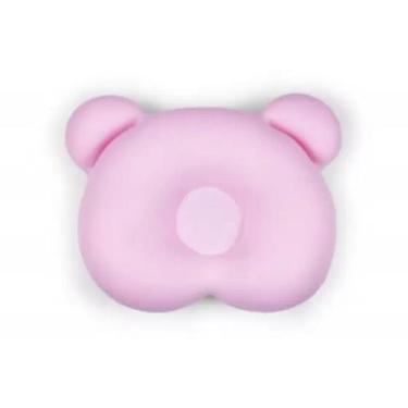 Imagem de Almofada Ergonômica Para Cabeça Bebê Ursinho Rosa - Baby Pil