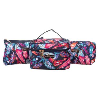Imagem de Necessaire Kit 3 Peças Organizador Maquiagem Viagem Higiene - PGB, Ros