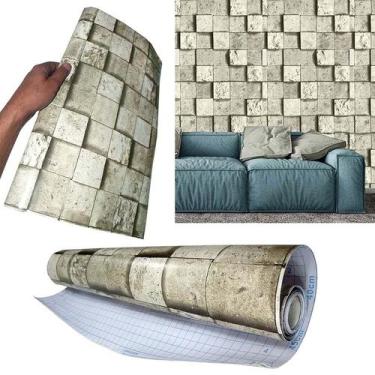 Imagem de Papel de Parede Kit com 5 Adesivo Tijolo Canjiquinha Pedra Lavavel - A