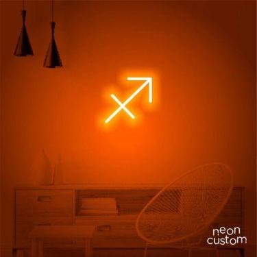Imagem de luminaria letreiro Neon Led Signo Sagitário 100x55 luminoso decoração 