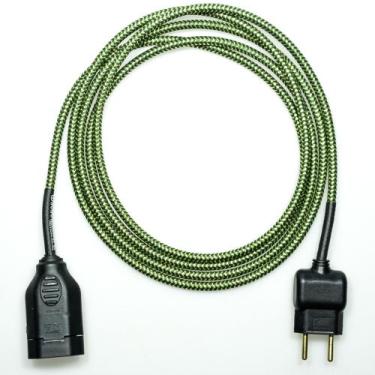 Imagem de Extensão Elétrica 2 Metros Pp 2x0,75mm2 Verde/Dourado Revestido Tecido