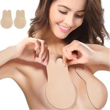 Imagem de Sutiã Adesivo Orelha De Coelho Levanta Seio Push Up - Bege - M  - BCS