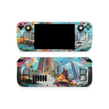 Imagem de TACKY DESIGN Capa para jogos compatível com Steam Deck Skin LCD e compatível com Steam Deck OLED Skin, Vibrant Adventure Skin Premium 3M Vinyl Decal, linda capa colorida