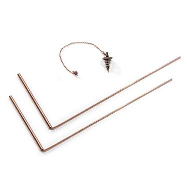 Imagem de Mardili Haste de Cobre Radiestesia Trabalhada para Busca de Ouro, Água Incluindo Pêndulo