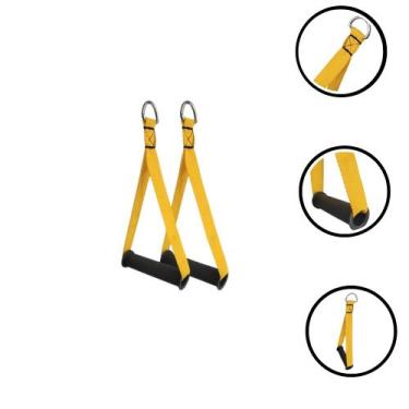 Imagem de Manopla Par Simples Alça Puxador Nylon Academia Cross Over - REI DO FI