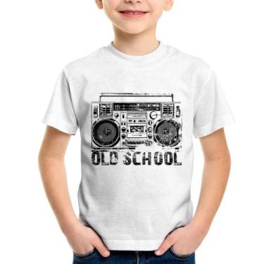 Imagem de Camiseta Infantil Old School Boombox - Foca na Moda, Branco, 6