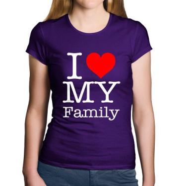 Imagem de Baby Look Algodão I Love My Family - Foca na Moda, Roxo, M