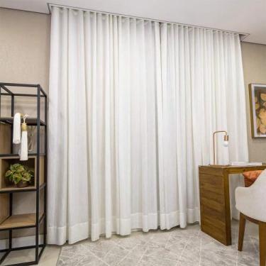 Imagem de Cortina Gaze De Linho Com Blackout 5,00x2,60 Trilho Suiço Duplo - Baro
