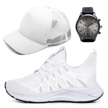 Imagem de Kit Tênis Ousy Esportivo + Boné + Relógio Masculino-Masculino