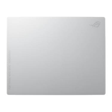 Imagem de ASUS ROG Moonstone Ace L Glass Gaming Mouse Pad, superfície ultra-lisa, design de redução de ruído, vidro temperado 9H, resistente a impactos e arranhões, base de silicone antiderrapante, 500 x 400