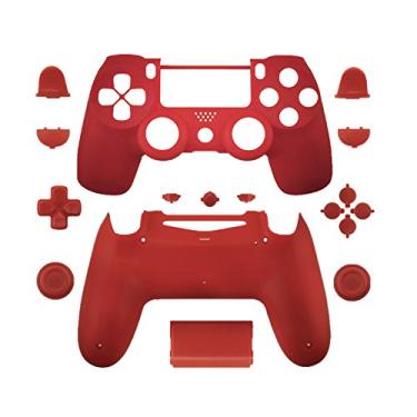 Imagem de Capa WPS Matte Controller Collection com invólucro completo + botões completos para controle PS4 PlayStation Slim Pro (JDM-040), Vermelho