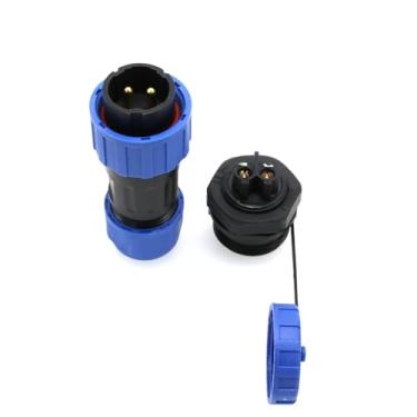 Imagem de HangTon Conector de terminal de parafuso TY20 de 2 pinos 25A, desconexão rápida à prova d'água de aviação, montagem em painel, plugue de cabo fêmea macho para dispositivo externo de energia barco