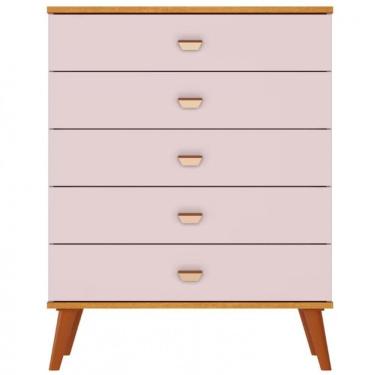 Imagem de Cômoda Infantil Bartira Ternura Com 5 Gavetas Rosa