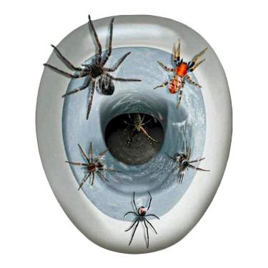 Imagem de Adesivo Halloween Vaso Sanitário Com Aranhas