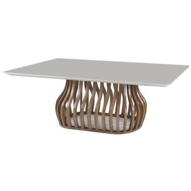 Imagem de Mesa Jantar Heos Vidro Off White Base Imbuia 200cm - 70968 - Sun House