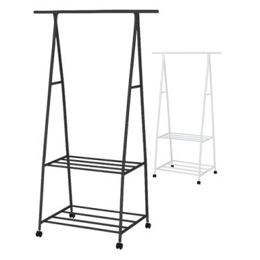 Imagem de Arara De Roupas Com Rodinha E Prateleira - Guarda Roupa PortáTil E Closet Organizador Para Loja, Casa Ou Quarto (Preto)