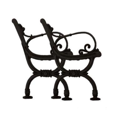 Imagem de Par Pé De Banco Praça Jardim Colonial Em Ferro Fundido - FUNDIÇAO SAO 