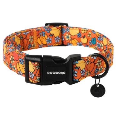 Imagem de Coleira de cachorro DOGWONG Fall Pumpkin Floral Halloween para cães gr