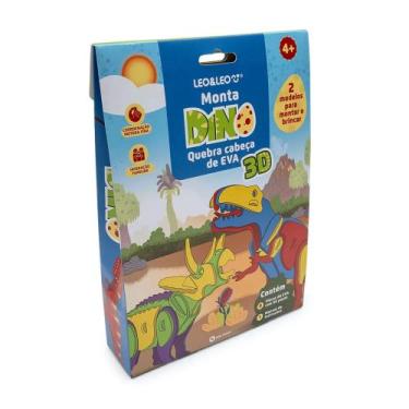 Imagem de Quebra-Cabeça Montadino 3D Dino Oppbag c/ Artes Sortidas 2 Dinossauros