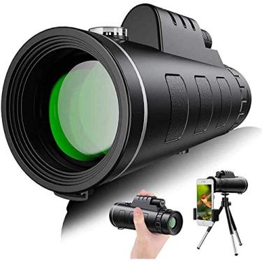 Imagem de Telescópio monocular, telescópio monocular para adultos e crianças, telescópio monocular de alta potência 40x60 com suporte para smartphone, telescópio monóculos à prova d'água prisma BAK4 com tripé