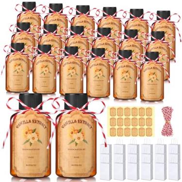 Imagem de LemonRoad Pacote com 18 frascos de âmbar com tampas à prova de vazamento, recarregáveis, vazios, frascos distribuidores marrons para extrato de baunilha caseiro, óleos essenciais, poção, suco, doses