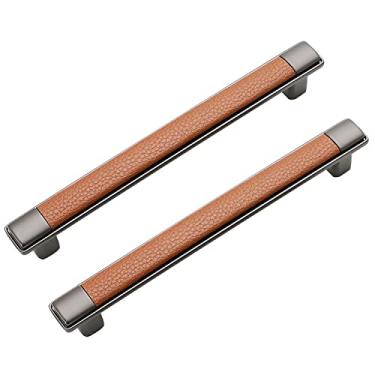 Imagem de Puxador criativo para móveis - Puxador de gaveta de couro moderno, maçanetas de porta de armário simples, puxadores de porta de hardware para guarda-roupa mesa de cabeceira gaveta armário de sapatos