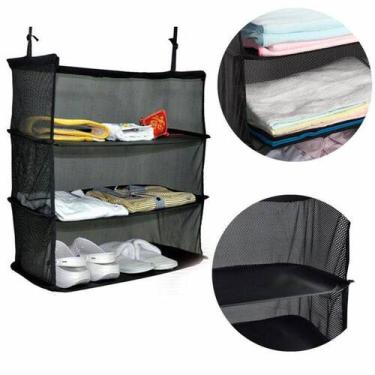 Imagem de Organizador mala roupas suspenso bagagem 3 andares - Multicoisa da Paj