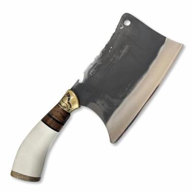 Imagem de Cutelo Artesanal Patron Chifre Branco Inox 3mm