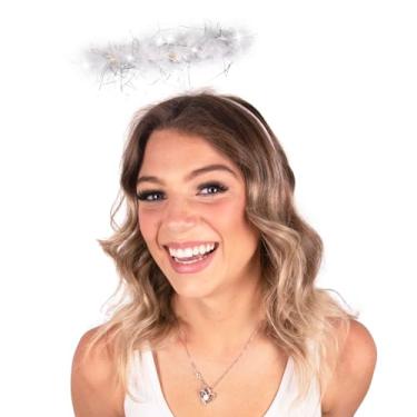 Imagem de Kangaroo Halo Headband - Light up Headband with 6 White LED Lights & Feathers for Angel Costume - Halloween Costume Accessories for Kids and Adults