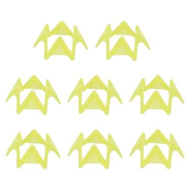 Imagem de Camisetas de golfe de plástico, pacote com 8 camisetas de simulador de golfe de 0,8 polegadas, tapete de golfe para treinamento de gramado de inverno, uso externo, interno, tapete de rebatida, amarelo