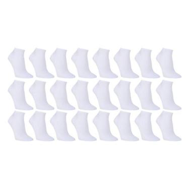 Imagem de Kit Meia Cano Curto Cia da Meia Casual - 24 Pares, Branco, 39/43
