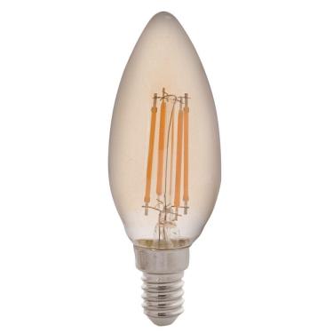 Imagem de Lâmpada Led De Filamento Vela Tramontina C35 Base E14 4 W 2200 K Luz Amarela âmbar