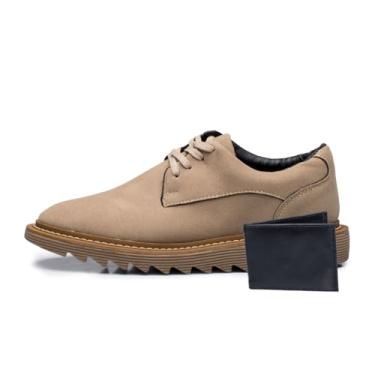 Imagem de Sapato Social Oxford Masculino em Camurça, Estilo Brogue com Solado Tratorado e Carteira, para Festas e Uso Diário (Capuccino Ambar, BR, Adulto, Numérico, 38)