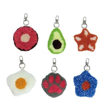 Imagem de TINKAZ Kit de chaveiro de agulha de perfuração para iniciantes, conjunto de bordado DIY para iniciantes com fios e ferramentas, kit de artesanato de bordado feito à mão para acessórios fofos e ideia