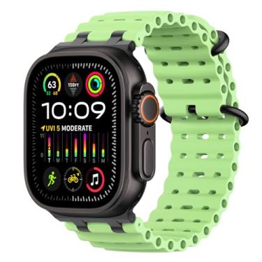 Imagem de MoKo Pulseira Ocean Band compatível com Apple Watch Ultra 3/2/1 de 49 mm, pulseira esportiva de silicone atualizada de 46 mm, 45 mm e 44 mm, para homens e mulheres, séries 11/10/9/8/7/6/5 SE3/2/1