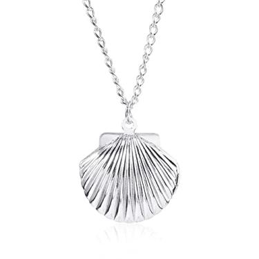 Imagem de FUNGTN Colar de concha, boêmio, branco, concha, charme, presente, gargantilha personalizada, presente para mulheres e meninas, colar de joias, A