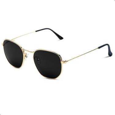 Imagem de Oculos de Sol Hexagonal Masculino Feminino Clássico Moda Retro Proteção UVA-Unissex