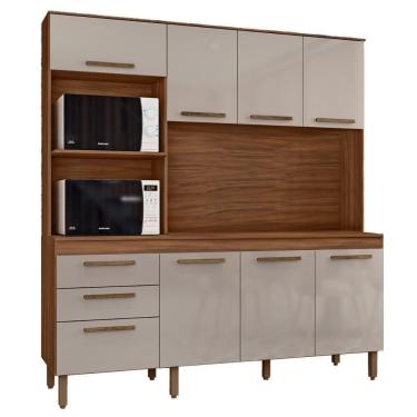 Imagem de Armario De Cozinha New Jully 184 Cm Com 8 Portas E 2 Gavetas Freijo-baunilha