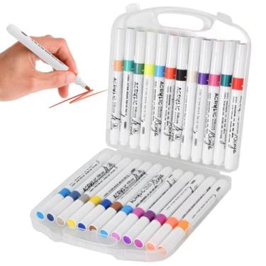 Imagem de Kit Canetas Acrílicas para Pintura – Marcadores Multicoloridos de Tinta Permanente para Madeira, Tela, Pedra, Vidro, Cerâmica, Tecido, Plástico e Artesanato Ideal para Desenhos Artísticos (24)