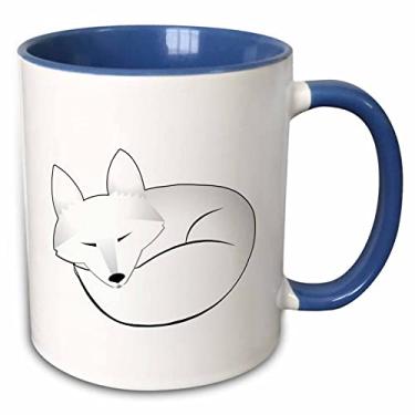 Imagem de 3dRose Caneca Mug_175375_6"Cute Sleeping Artic Fox, Blue", 325 ml