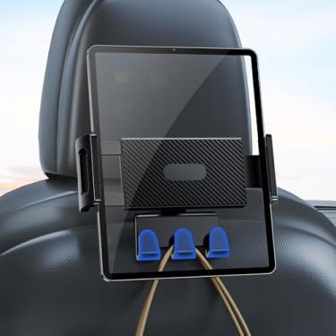 Imagem de DICMKY Acessórios de apoio de cabeça Tesla para iPad Tablet para modelo Y (Juniper) Modelo 3 (Highland) 2026 2025 2024 2023 2022 2021, suporte de tablet de banco traseiro com ganchos para crianças