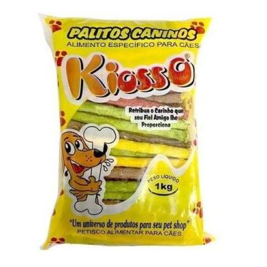 Imagem de 04 UNID - Osso Palito Rigido - 8/5 Colorido - KIOSSO - Sabor Natural -