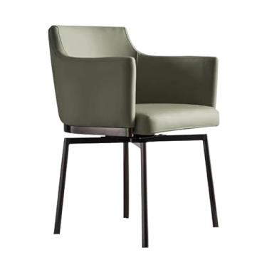 Imagem de Cadeiras de jantar giratórias de 180°, cadeira de jantar estofada ergonômica com encosto automático e apoio de braço pernas de aço carbono B 1 peça