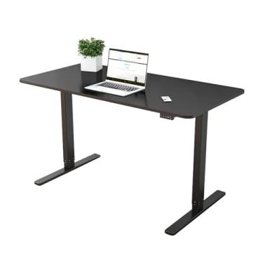 Imagem de HGTRH Mesa de pé Altura ajustável 160 x 80, Escrivaninha Escritório Altura Ajustável com 4 controles de memória, Mesa de assento de pé com tecnologia anti-colisão, 110 kg Alta capacidade de carga