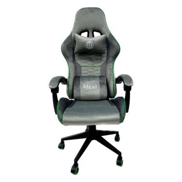 Imagem de Cadeira Gamer Ergonômica Escritório Cinza Com Verde