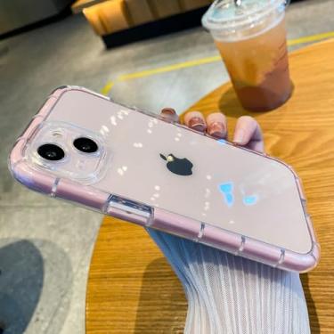 Imagem de HTVJFX Capa protetora transparente de luxo à prova de choque para iPhone 13 Pro Max (para iPhone 13 Pro Max/rosa)