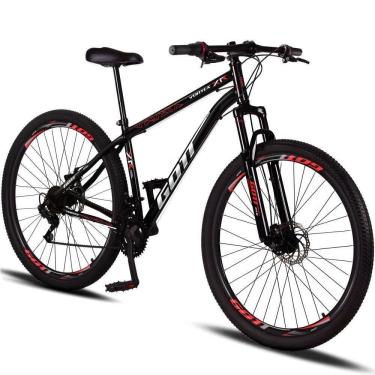 Imagem de Bicicleta Aro 29 Aço Carbono Gott Vortex Rx 21v Com Suspensão E Freio A Disco Preto-vermelho