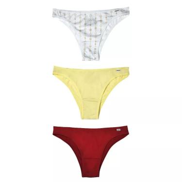 Imagem de Kit com 3 Calcinhas DelRio Tanga em Microfibra Festa Sortido - P